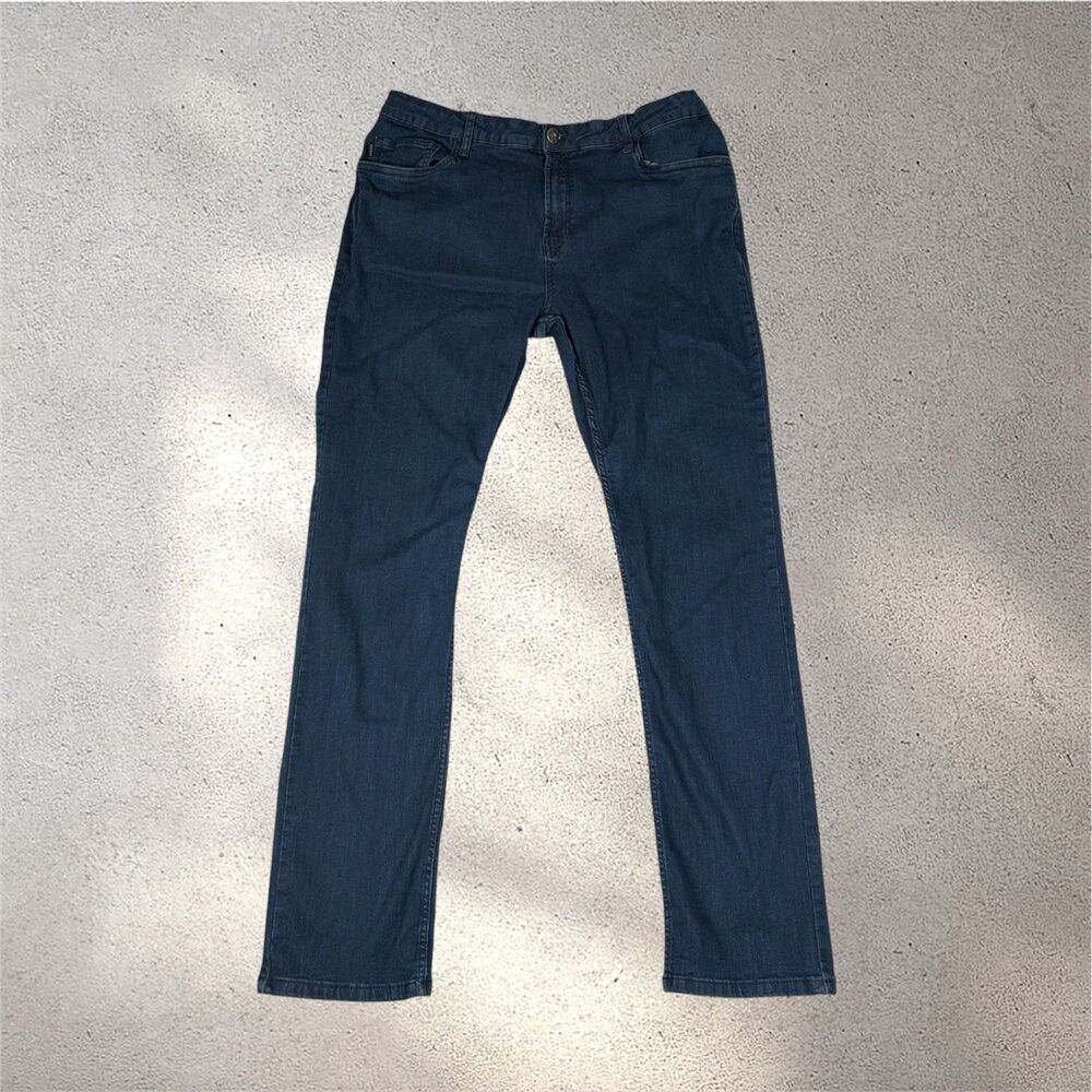 Jachs New York Men's 40x34 Straight Leg Stretch Jeans Dark Wash Blue Minimalist - Picture 1 of 10
